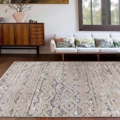 Modern Geometric Moroccan High-Low Beige 5 ft. x 7 ft. Area Rug by World Rug Gallery -Shaw stor online beige world rug gallery area rugs 4011beige5x7 4f 1000