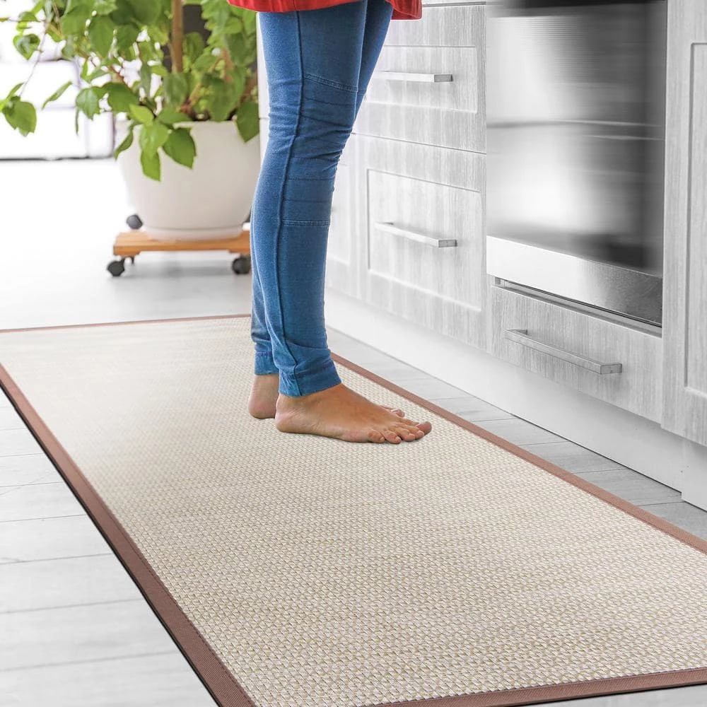 Croswave Beige 18 in. x 47 in. Anti-Fatigue Standing Mat by World Rug Gallery 3 Croswave Beige 18 in. x 47 in. Anti-Fatigue Standing Mat by World Rug Gallery - Image 3
