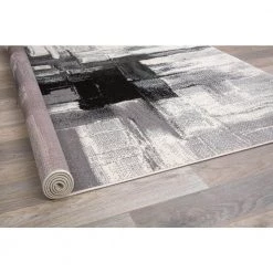 Modern Contemporary Abstract Black 7 ft. 10 in. x 10 ft. Indoor Area Rug by World Rug Gallery -Shaw stor online black world rug gallery area rugs 950 black 8x10 4f 1000