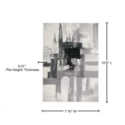 Modern Contemporary Abstract Black 7 ft. 10 in. x 10 ft. Indoor Area Rug by World Rug Gallery -Shaw stor online black world rug gallery area rugs 950 black 8x10 76 1000