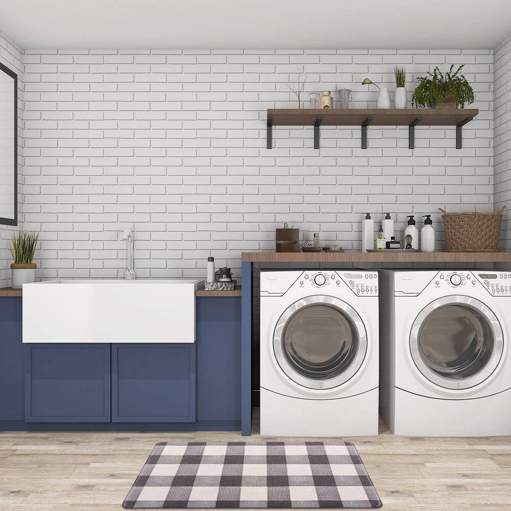 Checkered Plaid Black 18 in. x 30 in. Anti-Fatigue Standing Mat by World Rug Gallery 4 Checkered Plaid Black 18 in. x 30 in. Anti-Fatigue Standing Mat by World Rug Gallery - Image 4