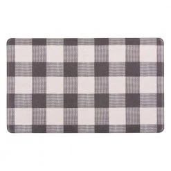 Checkered Plaid Black 18 in. x 30 in. Anti-Fatigue Standing Mat by World Rug Gallery