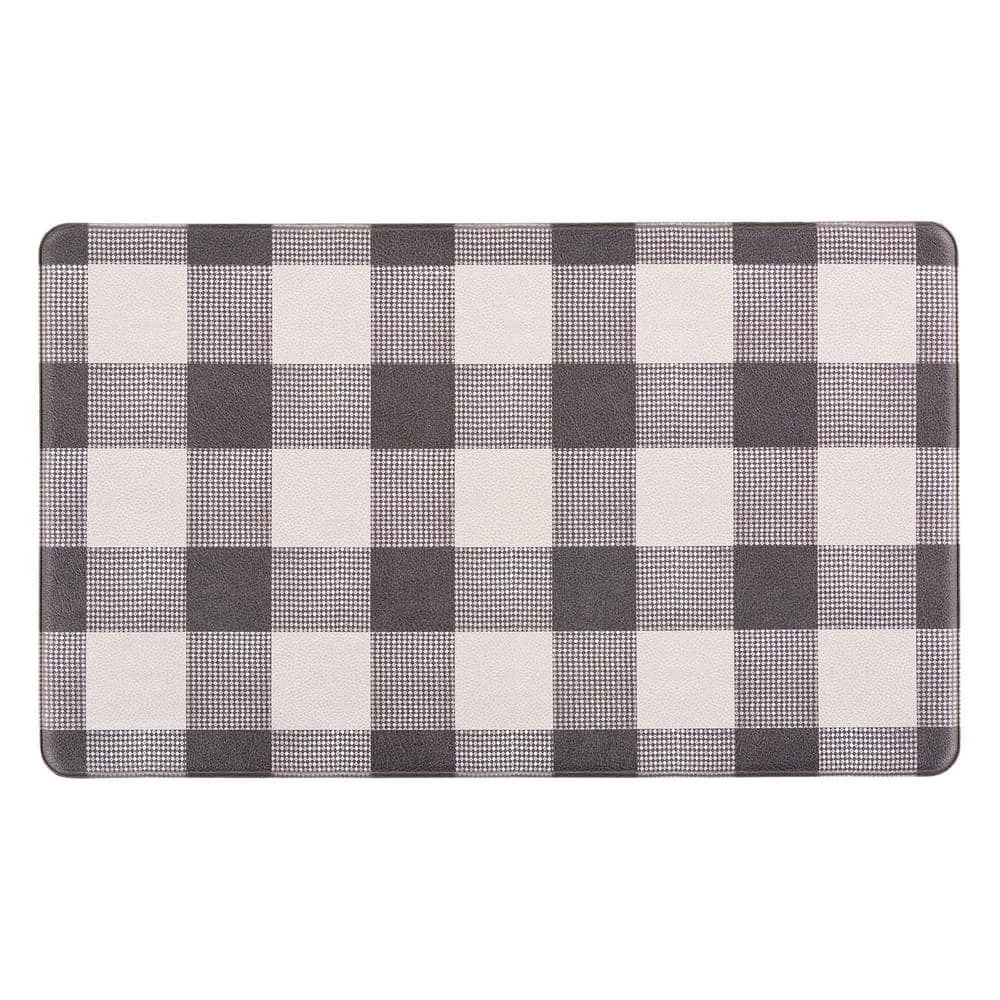 Checkered Plaid Black 18 in. x 30 in. Anti-Fatigue Standing Mat by World Rug Gallery 1 Checkered Plaid Black 18 in. x 30 in. Anti-Fatigue Standing Mat by World Rug Gallery