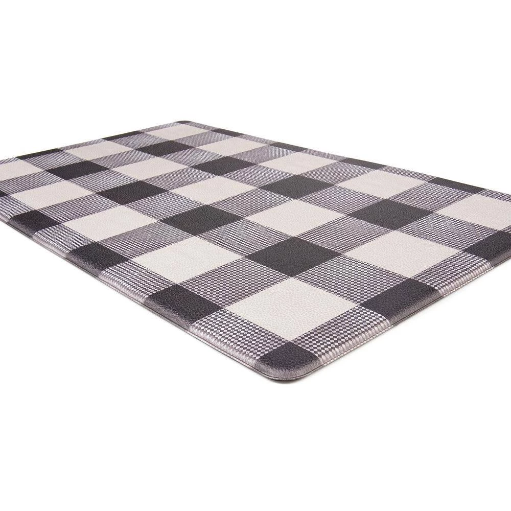 Checkered Plaid Black 18 in. x 30 in. Anti-Fatigue Standing Mat by World Rug Gallery 2 Checkered Plaid Black 18 in. x 30 in. Anti-Fatigue Standing Mat by World Rug Gallery - Image 2