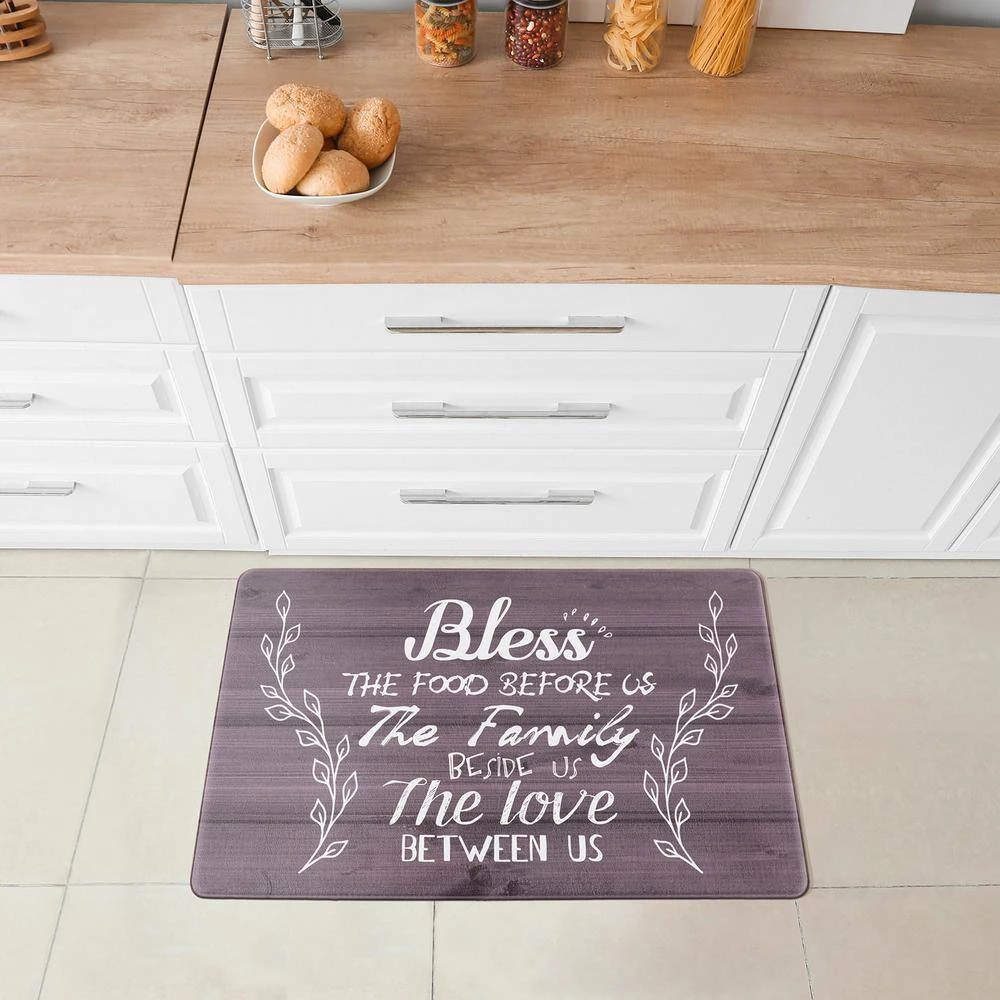Bless Black 18 in. x 30 in. Anti-Fatigue Standing Mat by World Rug Gallery 4 Bless Black 18 in. x 30 in. Anti-Fatigue Standing Mat by World Rug Gallery - Image 4