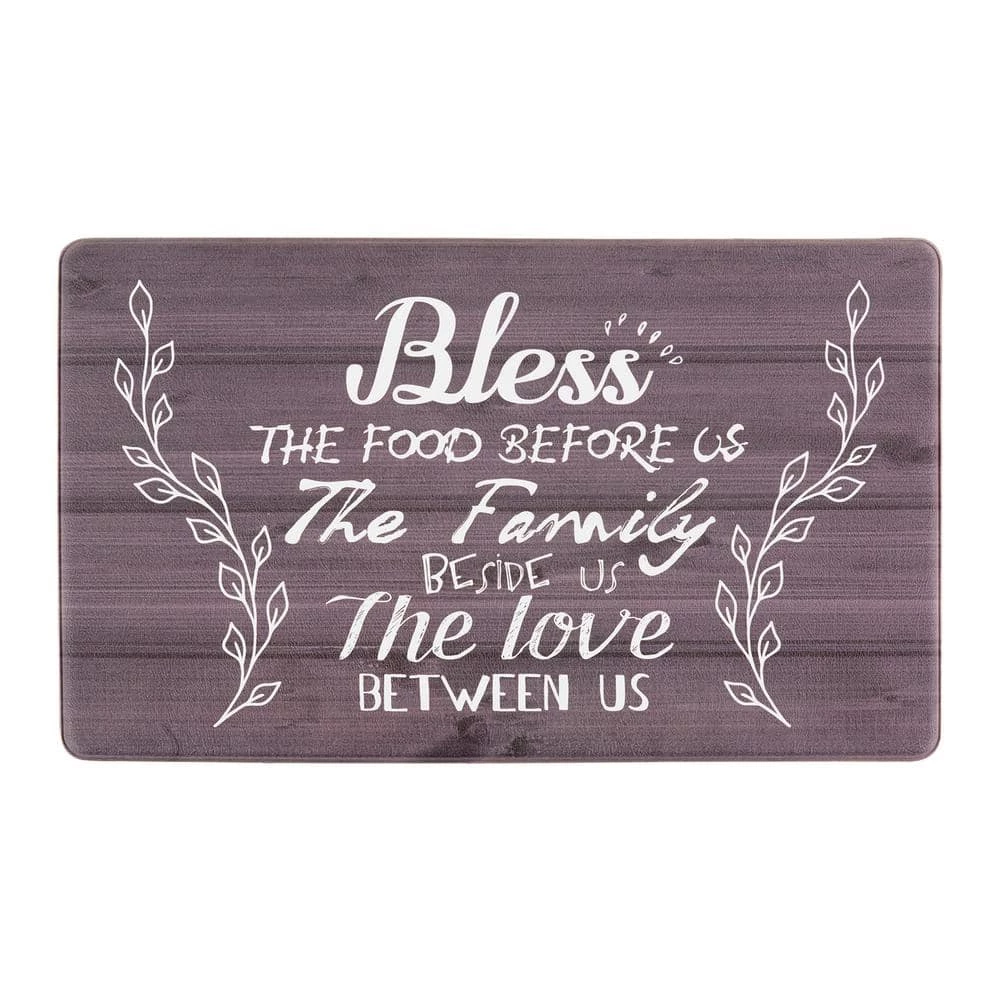 Bless Black 18 in. x 30 in. Anti-Fatigue Standing Mat by World Rug Gallery 1 Bless Black 18 in. x 30 in. Anti-Fatigue Standing Mat by World Rug Gallery