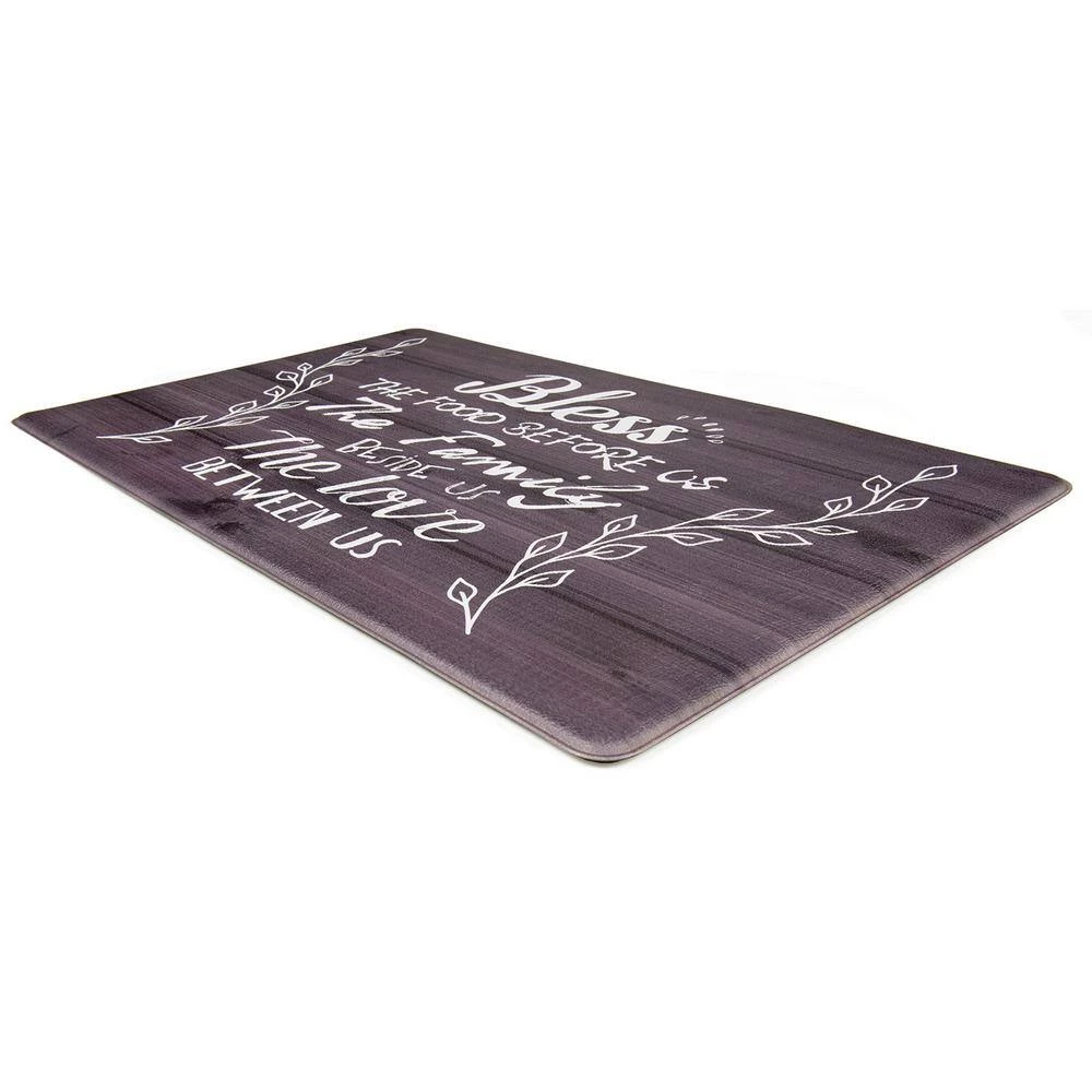 Bless Black 18 in. x 30 in. Anti-Fatigue Standing Mat by World Rug Gallery 2 Bless Black 18 in. x 30 in. Anti-Fatigue Standing Mat by World Rug Gallery - Image 2