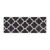 Black Contemporary Modern Moroccan Trellis 18 in. x 47 in. Anti Fatigue Standing Mat by World Rug Gallery