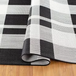 Black 2 ft. x 7 ft. Contemporary Plaid Flatweave Waterproof Backyard Indoor/Outdoor Area Rug by World Rug Gallery 9 Black 2 ft. x 7 ft. Contemporary Plaid Flatweave Waterproof Backyard Indoor/Outdoor Area Rug by World Rug Gallery -Shaw stor online black world rug gallery outdoor rugs 5004black2x7 1d 1000