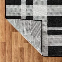 Black 2 ft. x 7 ft. Contemporary Plaid Flatweave Waterproof Backyard Indoor/Outdoor Area Rug by World Rug Gallery 10 Black 2 ft. x 7 ft. Contemporary Plaid Flatweave Waterproof Backyard Indoor/Outdoor Area Rug by World Rug Gallery -Shaw stor online black world rug gallery outdoor rugs 5004black2x7 66 1000
