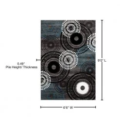 Contemporary Circles Blue Gray 6 ft. 6 in. x 9 ft. Area Rug by World Rug Gallery -Shaw stor online blue gray world rug gallery area rugs 119blue gray6x9 76 1000