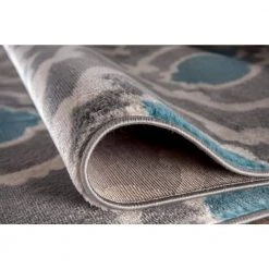 Contemporary Moroccan Trellis Gray/Blue 5 ft. 3 in. x 7 ft. 3 in. Indoor Area Rug by World Rug Gallery -Shaw stor online blue grey world rug gallery area rugs 310grayblue5x8 4f 1000