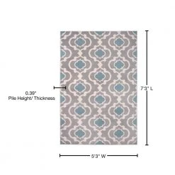 Contemporary Moroccan Trellis Gray/Blue 5 ft. 3 in. x 7 ft. 3 in. Indoor Area Rug by World Rug Gallery -Shaw stor online blue grey world rug gallery area rugs 310grayblue5x8 76 1000