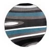 Contemporary Abstract Blue 6 ft. 6 in. Indoor Round Area Rug by World Rug Gallery