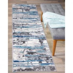 Blue 2 ft. x 7 ft. Vintage Abstract Modern Runner Area Rug by World Rug Gallery 13 Blue 2 ft. x 7 ft. Vintage Abstract Modern Runner Area Rug by World Rug Gallery -Shaw stor online blue world rug gallery area rugs 2057blue2x7 31 1000