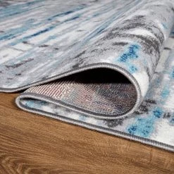 Blue 2 ft. x 7 ft. Vintage Abstract Modern Runner Area Rug by World Rug Gallery 11 Blue 2 ft. x 7 ft. Vintage Abstract Modern Runner Area Rug by World Rug Gallery -Shaw stor online blue world rug gallery area rugs 2057blue2x7 4f 1000