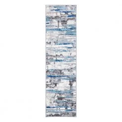 Blue 2 ft. x 7 ft. Vintage Abstract Modern Runner Area Rug by World Rug Gallery