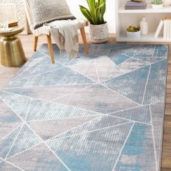 Blue 5 ft. x 7 ft. Geometric Modern Area Rug by World Rug Gallery -Shaw stor online blue world rug gallery area rugs 2083blue5x7 31 1000