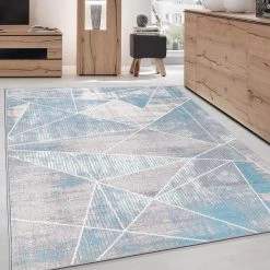 Blue 5 ft. x 7 ft. Geometric Modern Area Rug by World Rug Gallery -Shaw stor online blue world rug gallery area rugs 2083blue5x7 c3 1000