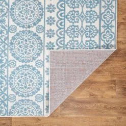 Blue 7 ft. 10 in. x 10 ft. Boho Distressed Floral Vintage Area Rug by World Rug Gallery -Shaw stor online blue world rug gallery area rugs 2086blue8x10 66 1000