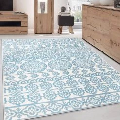 Blue 7 ft. 10 in. x 10 ft. Boho Distressed Floral Vintage Area Rug by World Rug Gallery -Shaw stor online blue world rug gallery area rugs 2086blue8x10 c3 1000