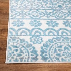 Blue 7 ft. 10 in. x 10 ft. Boho Distressed Floral Vintage Area Rug by World Rug Gallery -Shaw stor online blue world rug gallery area rugs 2086blue8x10 fa 1000