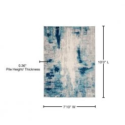 Distressed Contemporary Blue 7 ft. 10 in. x 10 ft. Area Rug by World Rug Gallery -Shaw stor online blue world rug gallery area rugs 235blue8x10 76 1000