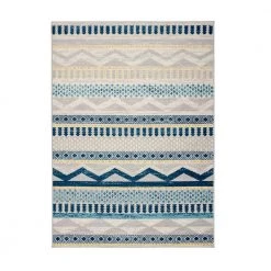 Boho Tribal Geometric Blue 7 ft. 10 in. x 10 ft. Area Rug by World Rug Gallery