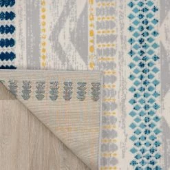 Boho Tribal Geometric Blue 7 ft. 10 in. x 10 ft. Area Rug by World Rug Gallery -Shaw stor online blue world rug gallery area rugs 244blue8x10 66 1000