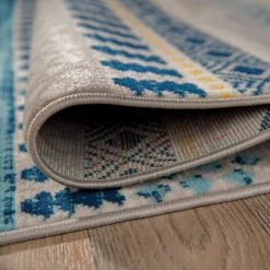 Boho Tribal Geometric Blue 7 ft. 10 in. x 10 ft. Area Rug by World Rug Gallery -Shaw stor online blue world rug gallery area rugs 244blue8x10 c3 1000