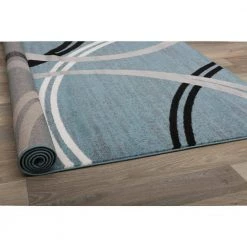 Modern Abstract Circles Blue 7 ft. 10 in. x 10 ft. 2 in. Indoor Area Rug by World Rug Gallery -Shaw stor online blue world rug gallery area rugs 377 blue 8x10 4f 1000