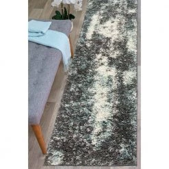 Blue 2 ft. x 7 ft. Modern Abstract Soft Plush Shag Runner Rug by World Rug Gallery -Shaw stor online blue world rug gallery area rugs 474blue2x7 31 1000