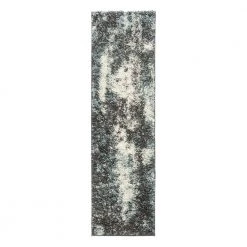 Blue 2 ft. x 7 ft. Modern Abstract Soft Plush Shag Runner Rug by World Rug Gallery