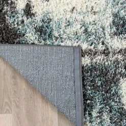 Blue 2 ft. x 7 ft. Modern Abstract Soft Plush Shag Runner Rug by World Rug Gallery -Shaw stor online blue world rug gallery area rugs 474blue2x7 66 1000