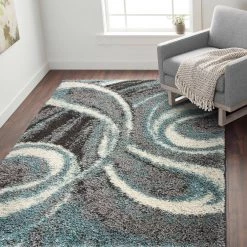 Blue 5 ft. x 7 ft. Contemporary Cozy Plush Shag Area Rug by World Rug Gallery 11 Blue 5 ft. x 7 ft. Contemporary Cozy Plush Shag Area Rug by World Rug Gallery -Shaw stor online blue world rug gallery area rugs 479blue5x7 31 1000