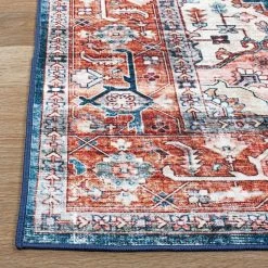 Blue 7 ft. 10 in. x 10 ft. Transitional Distressed Machine Washable Area Rug by World Rug Gallery -Shaw stor online blue world rug gallery area rugs 7018blue8x10 1f 1000