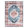 Blue 7 ft. 10 in. x 10 ft. Transitional Distressed Machine Washable Area Rug by World Rug Gallery