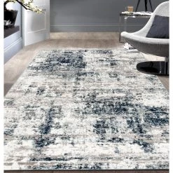 Distressed Modern Abstract Blue 7 ft. 10 in. x 10 ft. Area Rug by World Rug Gallery -Shaw stor online blue world rug gallery area rugs 910blue8x10 31 1000