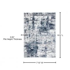 Distressed Modern Abstract Blue 7 ft. 10 in. x 10 ft. Area Rug by World Rug Gallery -Shaw stor online blue world rug gallery area rugs 910blue8x10 76 1000