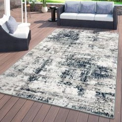Distressed Modern Abstract Blue 7 ft. 10 in. x 10 ft. Area Rug by World Rug Gallery -Shaw stor online blue world rug gallery area rugs 910blue8x10 c3 1000