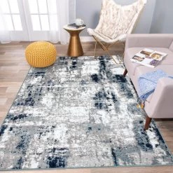 Contemporary Abstract Blue 7 ft. 10 in. x 10 ft. Area Rug by World Rug Gallery -Shaw stor online blue world rug gallery area rugs 915blue8x10 31 1000
