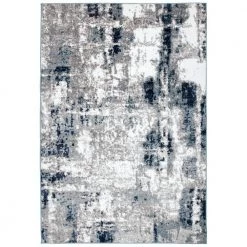 Contemporary Abstract Blue 7 ft. 10 in. x 10 ft. Area Rug by World Rug Gallery
