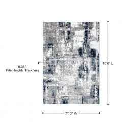 Contemporary Abstract Blue 7 ft. 10 in. x 10 ft. Area Rug by World Rug Gallery -Shaw stor online blue world rug gallery area rugs 915blue8x10 76 1000