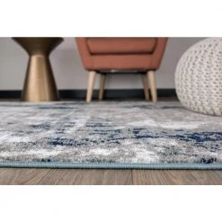 Contemporary Abstract Blue 7 ft. 10 in. x 10 ft. Area Rug by World Rug Gallery -Shaw stor online blue world rug gallery area rugs 915blue8x10 c3 1000