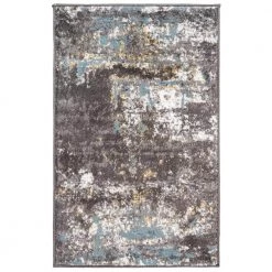 Vintage Distressed Abstract Blue 2 ft. x 3 ft. Area Rug by World Rug Gallery
