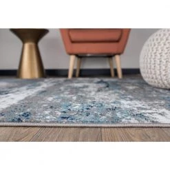 Distressed Modern Abstract Watercolor Blue 7 ft. 10 in. x 10 ft. Area Rug by World Rug Gallery -Shaw stor online blue world rug gallery area rugs 928blue8x10 1f 1000
