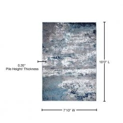 Distressed Modern Abstract Watercolor Blue 7 ft. 10 in. x 10 ft. Area Rug by World Rug Gallery -Shaw stor online blue world rug gallery area rugs 928blue8x10 40 1000