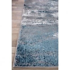 Distressed Modern Abstract Watercolor Blue 7 ft. 10 in. x 10 ft. Area Rug by World Rug Gallery -Shaw stor online blue world rug gallery area rugs 928blue8x10 4f 1000