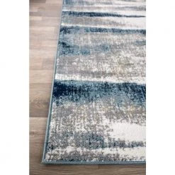 Contemporary Abstract Waves Blue 7 ft. 10 in. x 10 ft. Area Rug by World Rug Gallery -Shaw stor online blue world rug gallery area rugs 933blue8x10 1f 1000