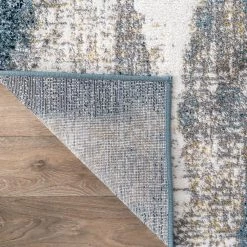 Contemporary Abstract Waves Blue 7 ft. 10 in. x 10 ft. Area Rug by World Rug Gallery -Shaw stor online blue world rug gallery area rugs 933blue8x10 66 1000